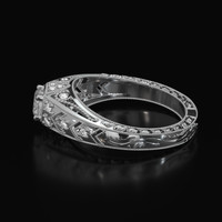 0.54 Ct. White Sapphire Ring, 14K White Gold 4