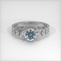 1.25 Ct. Bluish Green Sapphire Ring, 14K White Gold 1