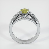0.77 Ct. Greenish Yellow Sapphire Ring, 14K White Gold 3