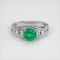 1.25 Ct. Emerald Ring, 18K White Gold 1