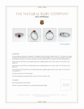 Ruby Ring 1.08 Ct., 18K White Gold Appraisal