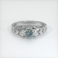 0.48 Ct. Greyish Blue Sapphire Ring, 18K White Gold 1