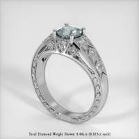 1.25 Ct. Bluish Green Sapphire Ring, 18K White Gold 2