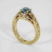 1.04 Ct. Bluish Green Sapphire Ring, 10K Yellow Gold 2