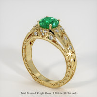 1.25 Ct. Emerald Ring, 18K Yellow Gold 2
