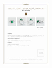 Emerald 戒指 1.49 Ct., 铂金 950 Appraisal
