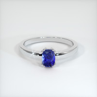 0.76 Ct. Blue Sapphire Ring, 10K White Gold 1