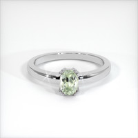 0.80 Ct. Green Sapphire Ring, 10K White Gold 1