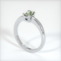 0.80 Ct. Green Sapphire Ring, 10K White Gold 2
