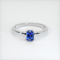 0.99 Ct. Blue Sapphire Ring, 18K White Gold 1