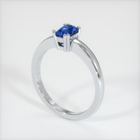 0.99 Ct. Blue Sapphire Ring, 18K White Gold 2