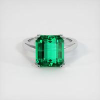 6.20 Ct. Emerald Ring, 18K White Gold 1