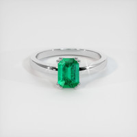 0.78 Ct. Emerald Ring, 18K White Gold 1