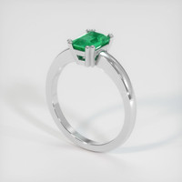 0.78 Ct. Emerald Ring, 18K White Gold 2