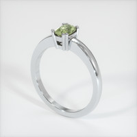 0.90 Ct. Yellowish Green Sapphire Ring, 18K White Gold 2