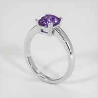 2.10 Ct. Purple Sapphire Ring, 18K White Gold 2