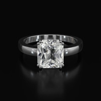 3.99 Ct. White Sapphire Ring, 18K White Gold 1