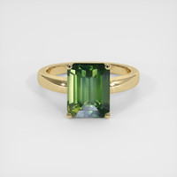 5.05 Ct. Green Sapphire Ring, 14K Yellow Gold 1