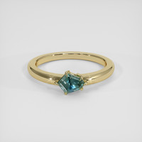 0.73 Ct. Bluish Green Sapphire Ring, 14K Yellow Gold 1