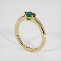 0.73 Ct. Bluish Green Sapphire Ring, 14K Yellow Gold 2