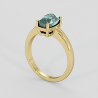 2.29 Ct. Bluish Green Sapphire Ring, 14K Yellow Gold 2