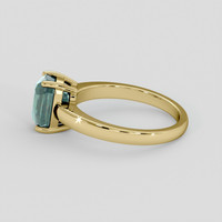 2.29 Ct. Bluish Green Sapphire Ring, 14K Yellow Gold 4