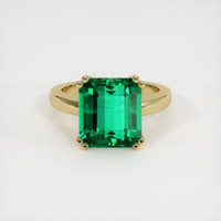 6.20 Ct. Emerald Ring, 18K Yellow Gold 1