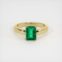 1.51 Ct. Emerald Ring, 18K Yellow Gold 1