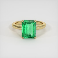 3.11 Ct. Emerald Ring, 18K Yellow Gold 1