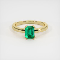 0.82 Ct. Emerald Ring, 18K Yellow Gold 1