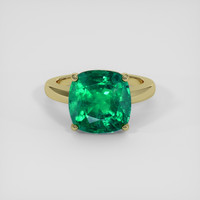 7.29 Ct. Emerald Ring, 18K Yellow Gold 1