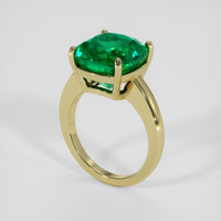 7.29 Ct. Emerald Ring, 18K Yellow Gold 2