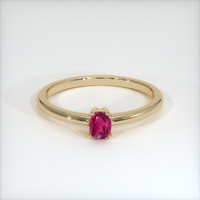 0.80 Ct. Ruby Ring, 18K Yellow Gold 1