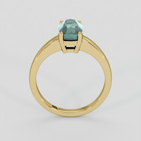 2.29 Ct. Bluish Green Sapphire Ring, 18K Yellow Gold 3