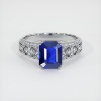 2.10 Ct. Blue Sapphire Ring, Platinum 950 1