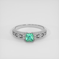0.41 Ct. Emerald Ring, Platinum 950 1