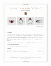 Ruby Ring 2.92 Ct., Platinum 950 Appraisal