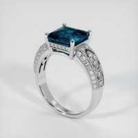 5.06 Ct. Greenish Blue Sapphire Ring, Platinum 950 2