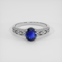 2.11 Ct. Blue Sapphire Ring, Platinum 950 1