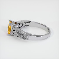 1.03 Ct. Orangish Yellow Sapphire Ring, Platinum 950 4