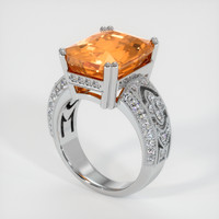 12.24 Ct. Yellowish Orange Sapphire Ring, Platinum 950 2