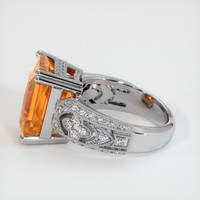 12.24 Ct. Yellowish Orange Sapphire Ring, Platinum 950 4