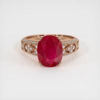 3.13 Ct. Ruby Ring, 14K Rose Gold 1