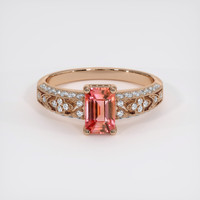 1.13 Ct. Padparadscha Sapphire Ring, 14K Rose Gold 1
