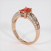 1.13 Ct. Padparadscha Sapphire Ring, 14K Rose Gold 2