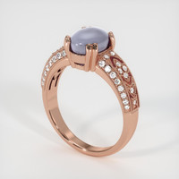 3.27 Ct. Bluish Purple Sapphire Ring, 14K Rose Gold 2