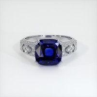 5.56 Ct. Blue Sapphire Ring, 10K White Gold 1