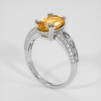 2.73 Ct. Golden Yellow Precious Topaz Ring, 10K White Gold 2