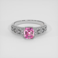 1.10 Ct. Pink Sapphire Ring, 10K White Gold 1