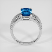 2.50 Ct. Greenish Blue Sapphire Ring, 10K White Gold 3